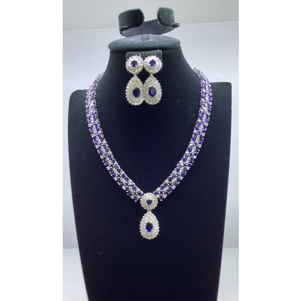 Alloy - Plated - Jewel sets (Silver with 2 colors combination) 