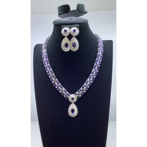 Alloy - Plated - Jewel sets (Silver with 2 colors combination) 