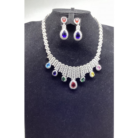 Multicolor  Silver Alloy Jewel Sets (premium quality)